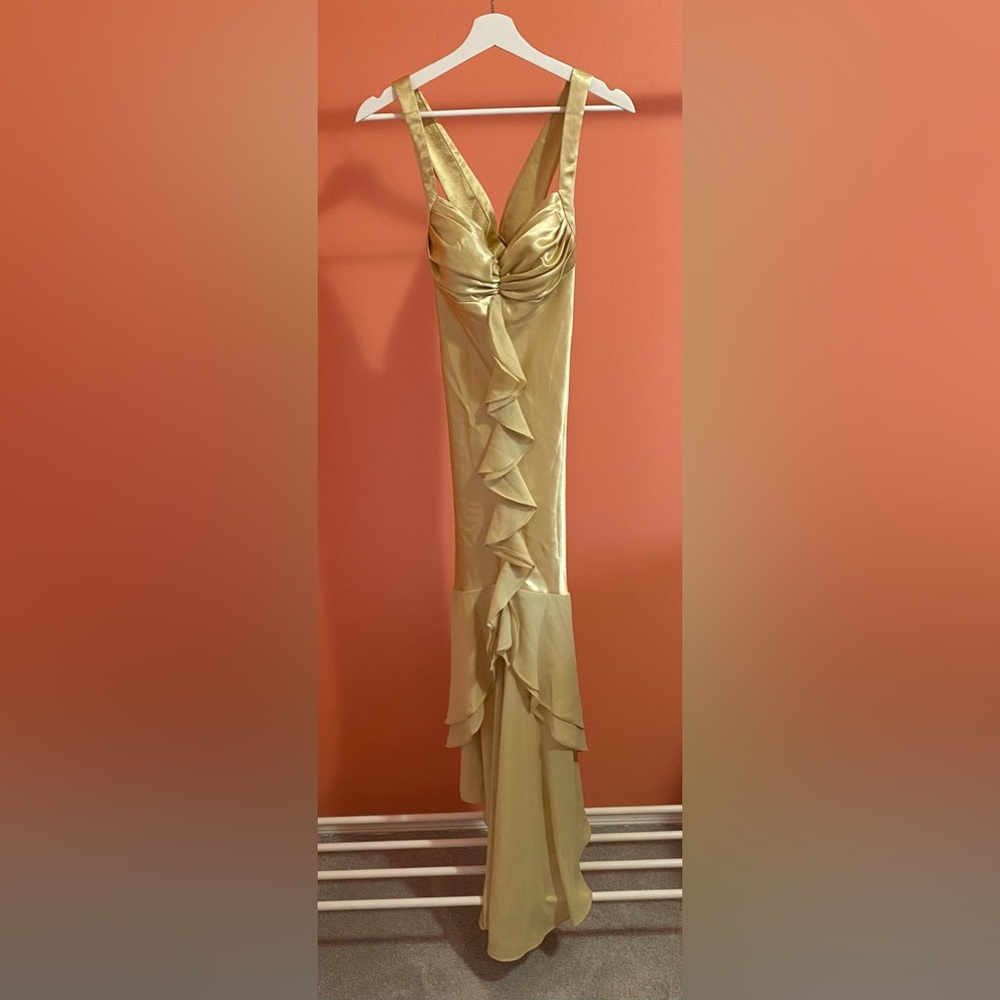 Cinderella design gold long dress